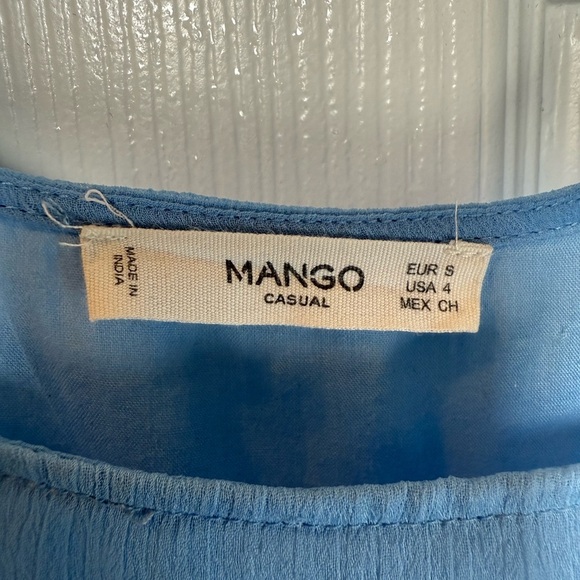 Mango Chiffon Sky Blue Swing Dress Sexy Ethereal Romantic size 4 - Picture 5 of 9